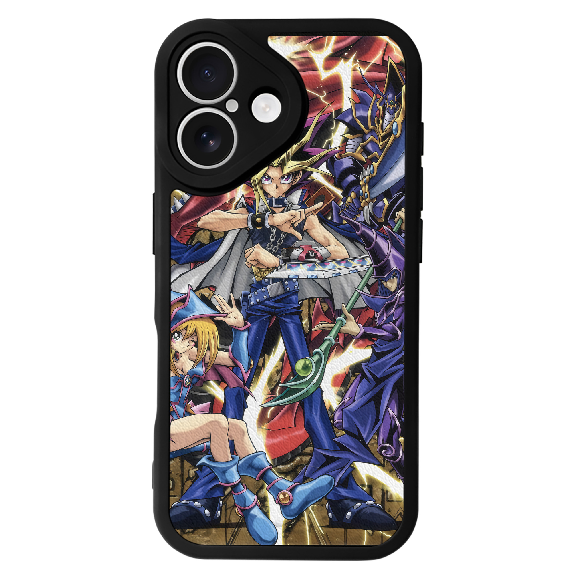 （画像用） 遊☆戯☆王 Yu-Gi-Oh! 【iPhone 16シリーズ対応】シリコンスマホケース（レザー調） 材質：シリコン
